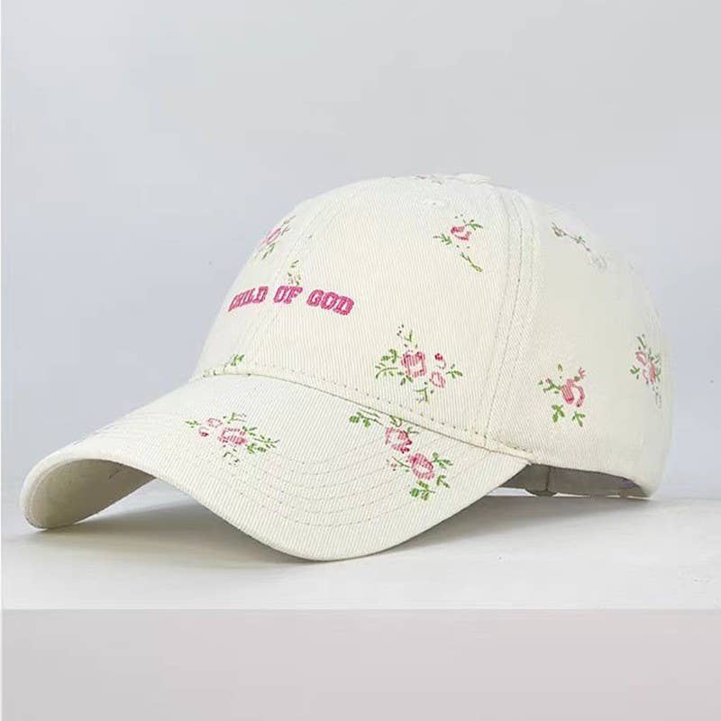 FLORAL CHILD OF GOD CASUAL BASEBALL CAP | 40HW742: Pink
