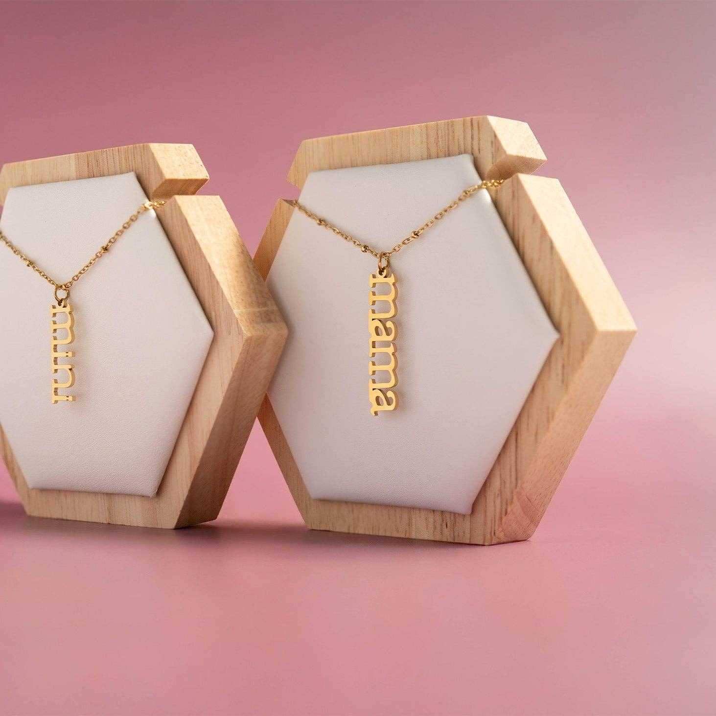 18K Gold PVD Stainless Steel Mama Charm: Stainless