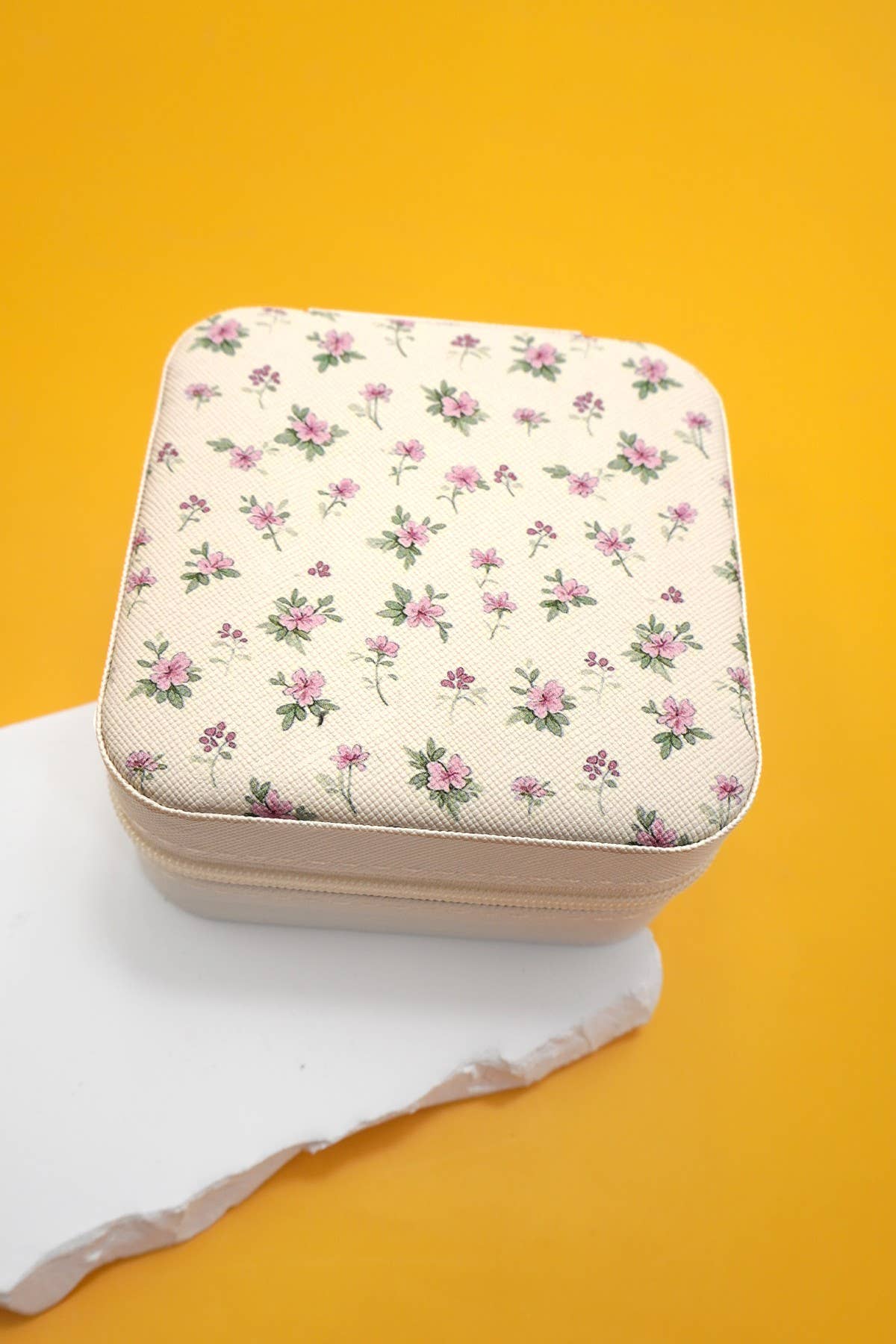 DESIGNED JEWELRY ORGANIZER TRAVEL BOX CASE | 40P566: CHERY OFF WHITE