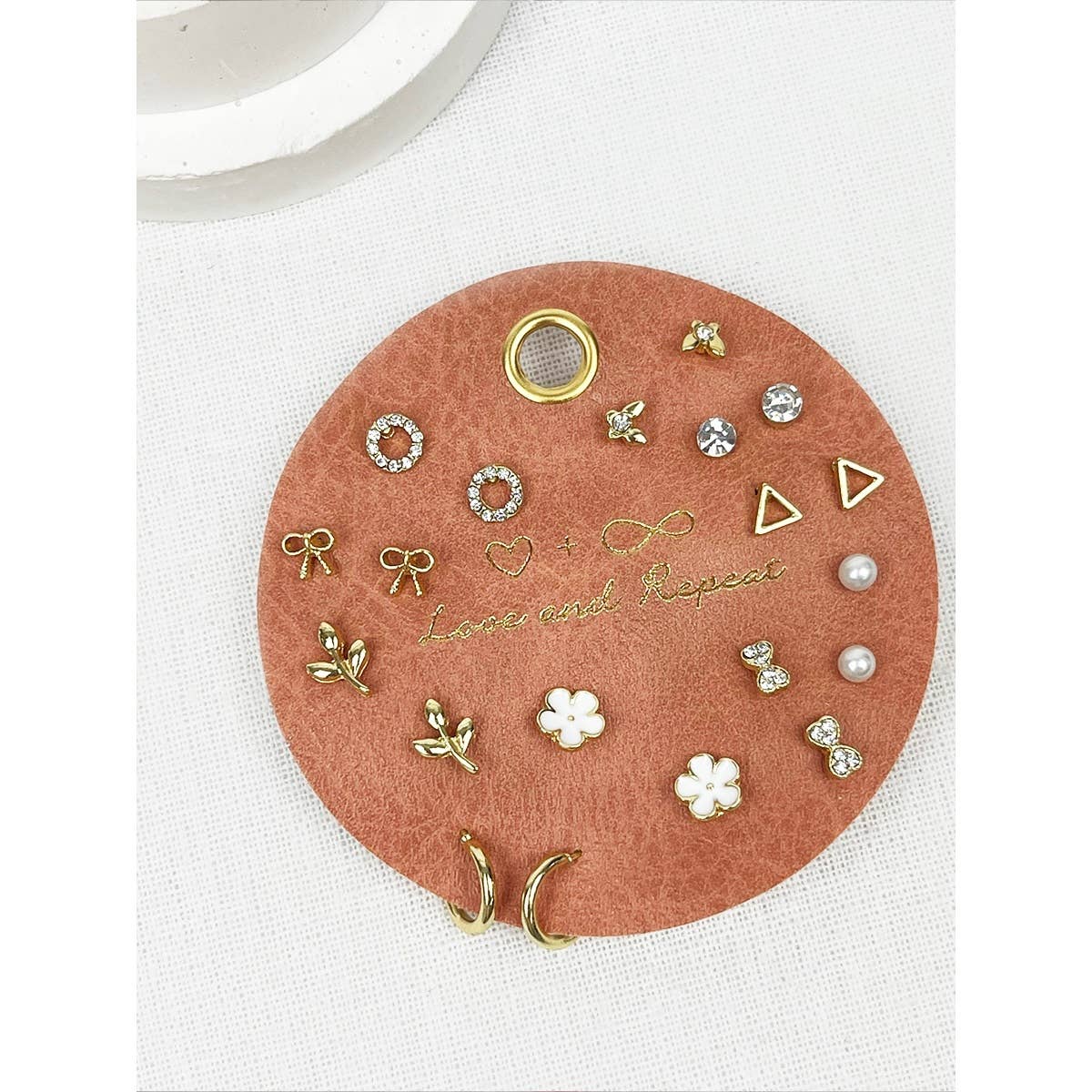 Minimalist Everyday Earrings: GOLD 10 pairs