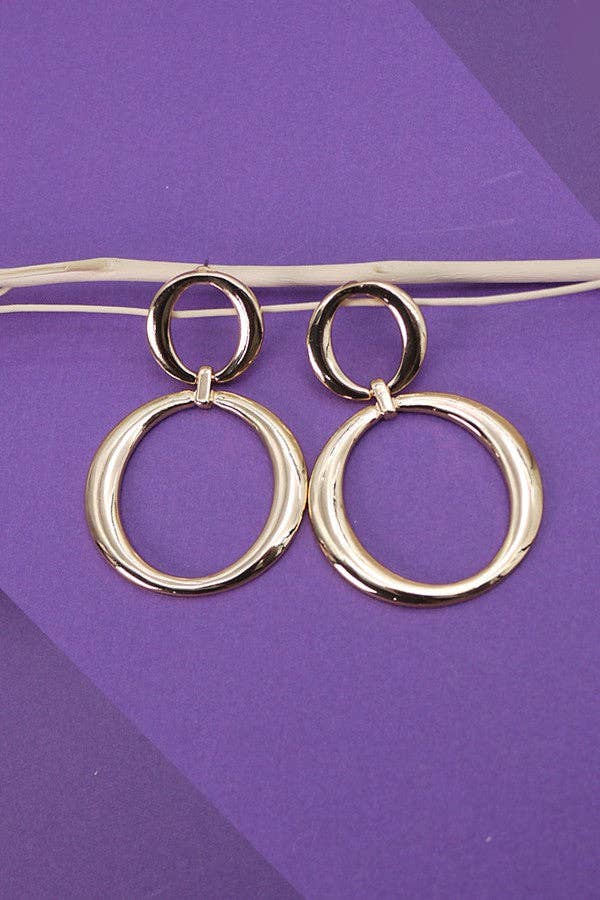 DOUBLE O DROP EARRINGS | 31E23213: GOLD