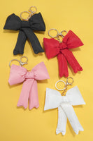 TRENDING PUFFY BOW RIBBON BAG CHARM KEYCHAIN | 40KC109: Pink