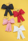 TRENDING PUFFY BOW RIBBON BAG CHARM KEYCHAIN | 40KC109: Pink