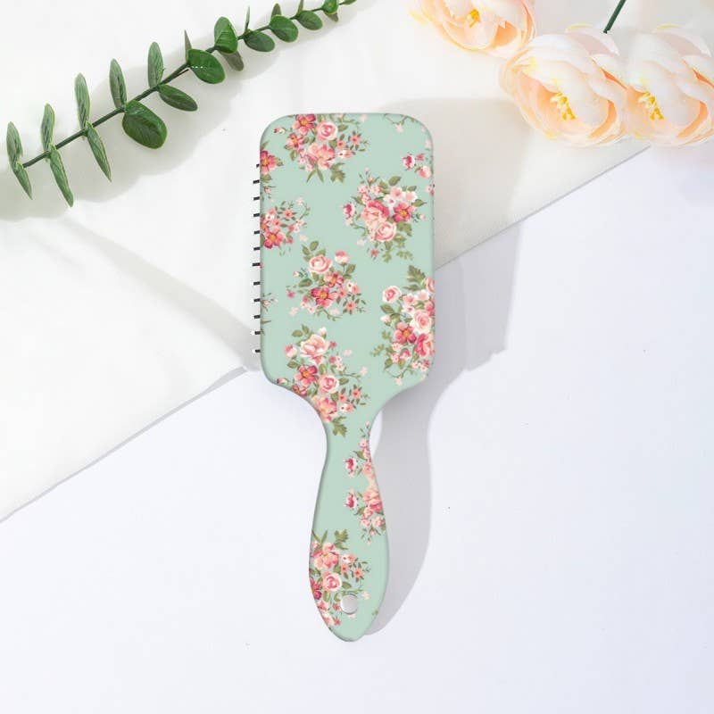 LARGE DETANGLE PADDLE HAIR BRUSH COMB | 40HC100: CHECKER PINK