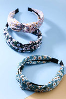 FLOWER PRINT KNOTTED HAIR BAND | 40HB243: TEAL
