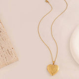 18K STAINLESS STEEL TARNISH FREE LOCKET NECKLACE | 40NK410: GOLD
