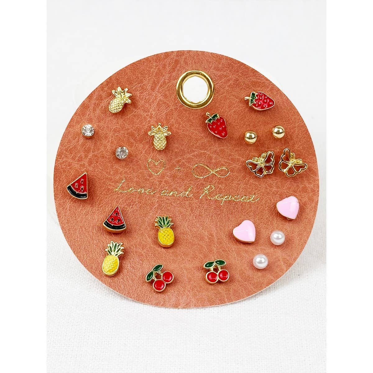 Everyday Fruity Minimal Earrings: GOLD 10 pairs