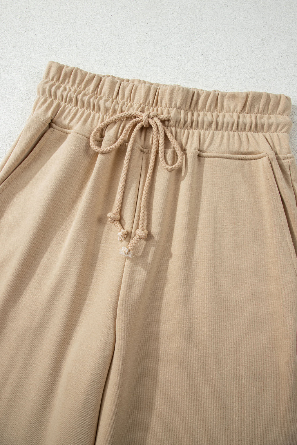 Mist Blue Loose Tee Drawstring Wide Leg Pants 2pcs Outfit