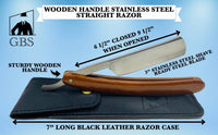 G.B.S Complete Men’s Wood Shaving Set - Straight Razor 6/8"