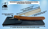 G.B.S Complete Men’s Wood Shaving Set - Straight Razor 6/8"
