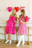 Pink Gingham Button-Up Dress: Pink / M