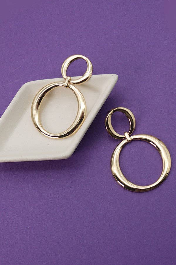 DOUBLE O DROP EARRINGS | 31E23213: GOLD