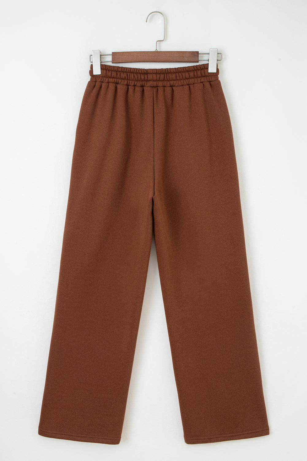 Coffee Leopard Drawstring Winter Fleece Pants