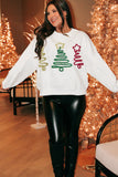 White Tinsel Christmas Tree Pattern Casual Sweatshirt