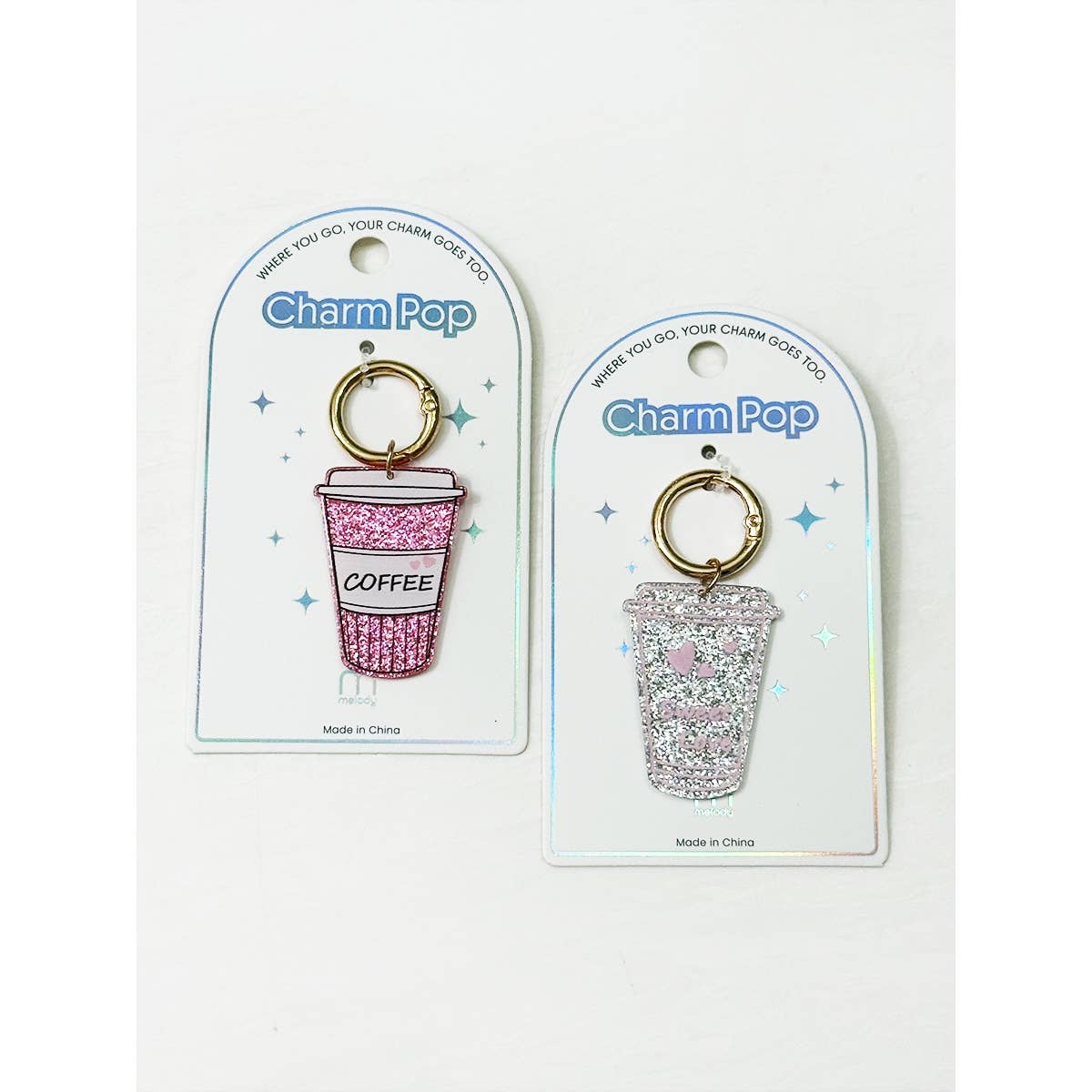 Sparkled Coffee Drink Key Charm: MIX COLOR / ONE(12)