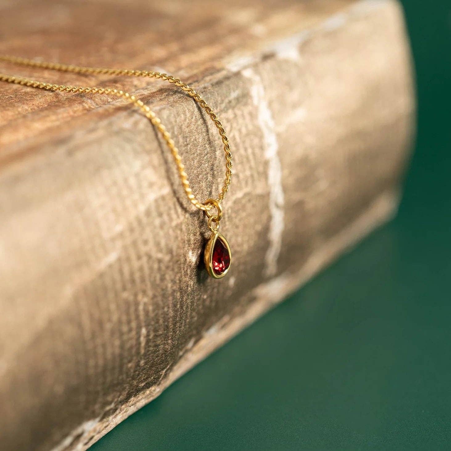 18K Gold PVD Teardrop Birthstone Charm: October