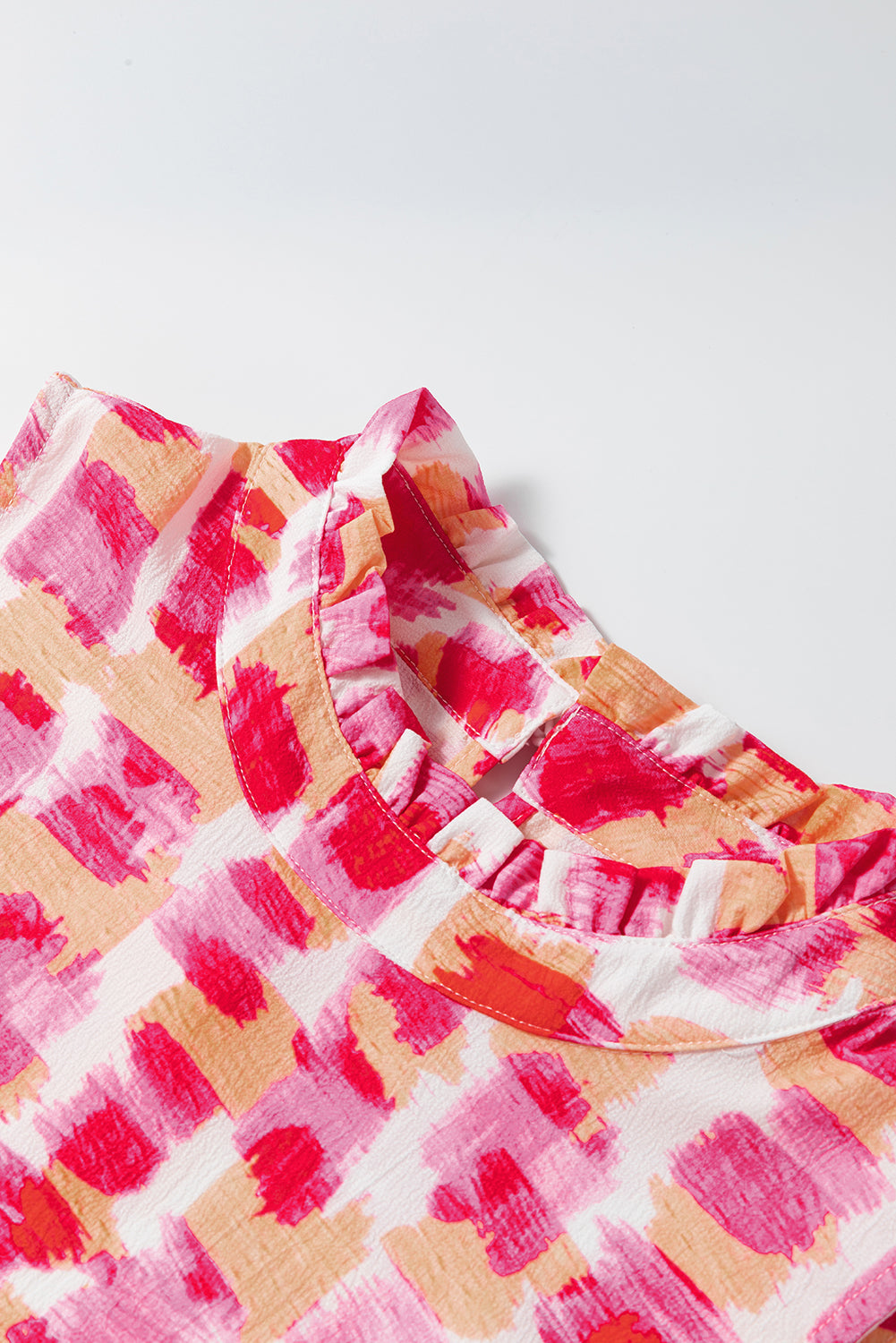 Pink Abstract Sleeveless Mini Dress