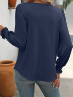 Square Neck Long Sleeve T-Shirt for Women: Pink / 95%polyester+5%spandex / L