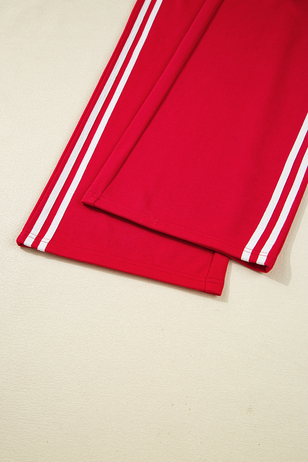 Fiery Red Pullover Wide Leg Pants 2pcs Outfit