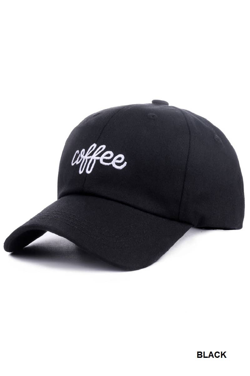 _ Coffee” Embroidered Cotton Cap: MOCHA-181153 / OS – Sugar and