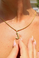 18K Gold PVD Coated Stainless Steel Sports Letter Pendant: D