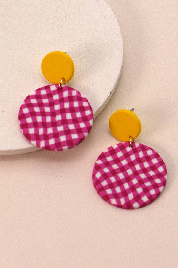 COLORFUL PRINT POLYMER EARRINGS| 40E215: G
