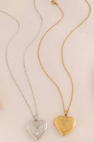 18K STAINLESS STEEL TARNISH FREE LOCKET NECKLACE | 40NK410: GOLD