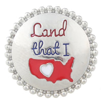 Land that I Love America patriotic Ginger Snap Compatible Snap Charm 18mml