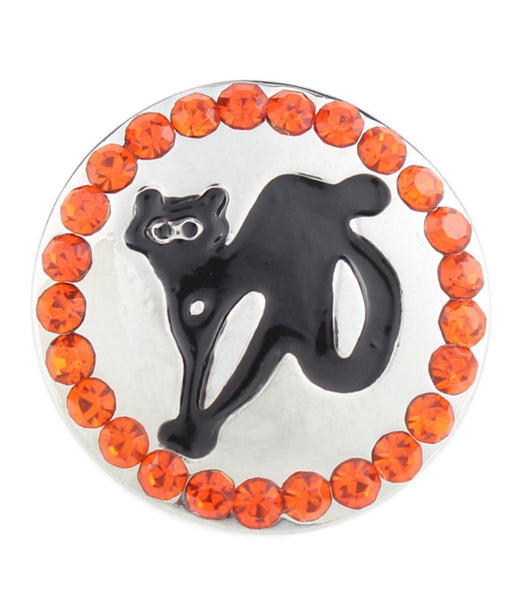 Black Cat spooky Ginger Snap Compatible Snap Charm 18mml