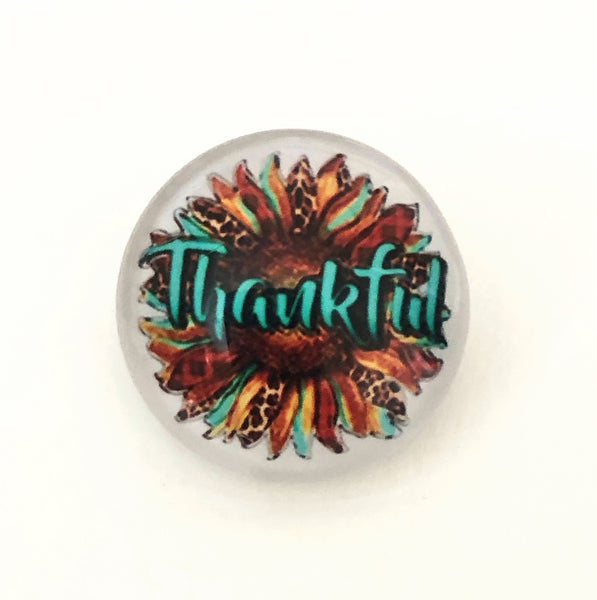 Thanksgiving Fall Thankful Ginger Snap Compatible Snap Charm 18mm