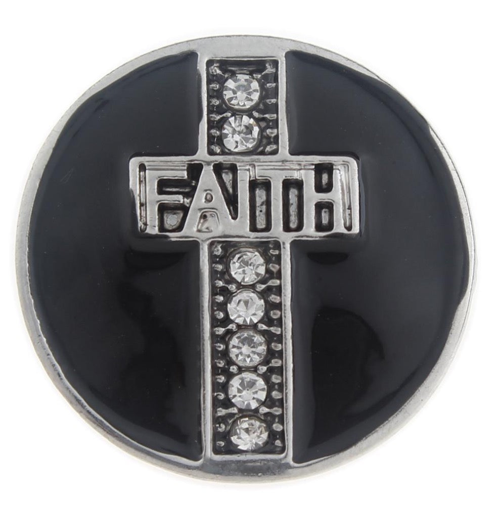 Faith Cross Christian Ginger Snap Compatible Snap Charm 18mm