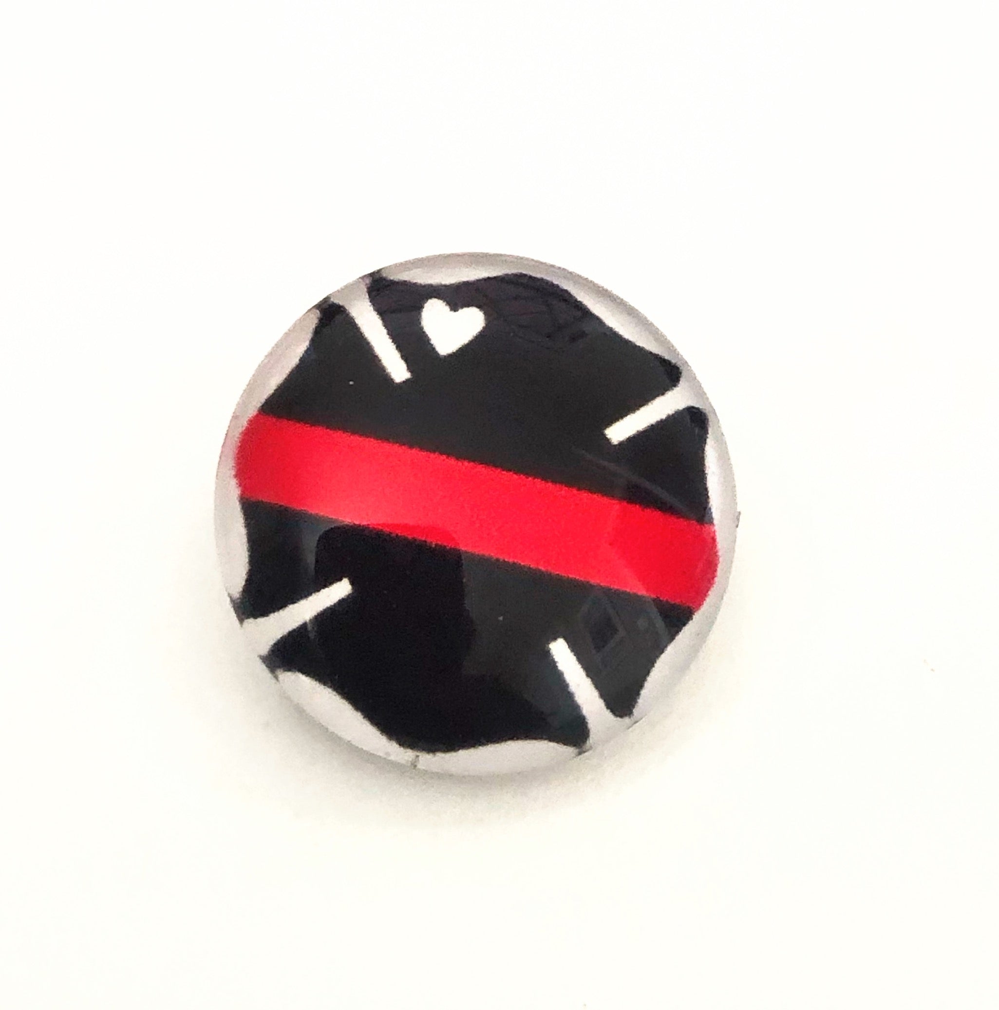 Red Line EMT  Paramedic Fire Ginger Snap Compatible Snap Charm 18mm