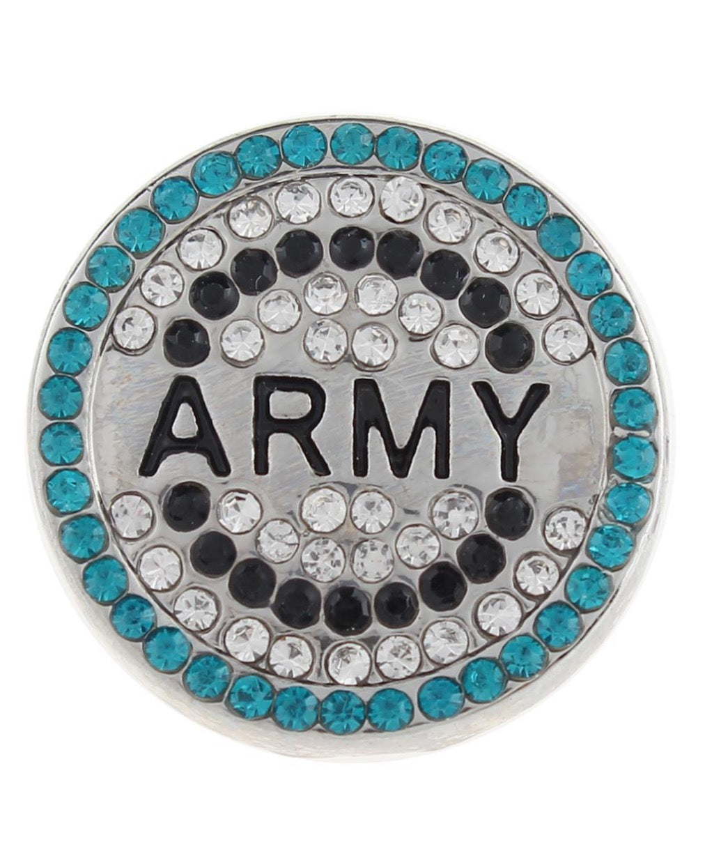 Army Military Ginger Snap Compatible Snap Charm 18mm