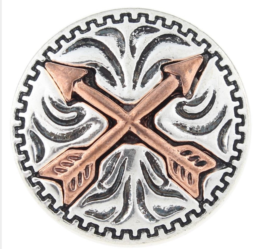 Bronze Arrow Cross Ginger Snap Compatible Snap Charm 18mm