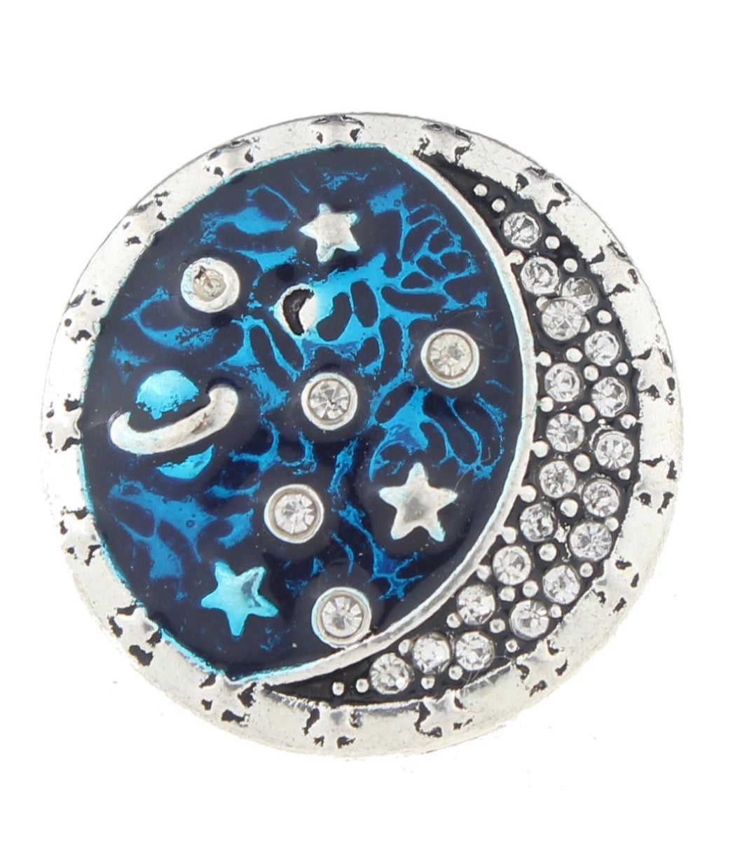 Moon and Stars Ginger Snap Compatible Snap Charm 18mm