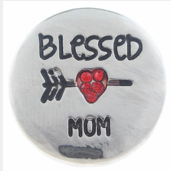 Blessed Mom Mother Ginger Snap Compatible Snap Charm 18mm