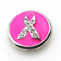 Pink Ribbon Cancer Snap Charm 18mm