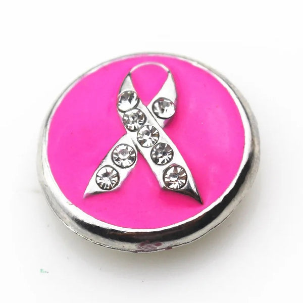 Pink Ribbon Cancer Snap Charm 18mm