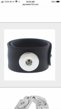 Kids Black Slap Snap Bracelet 18mm