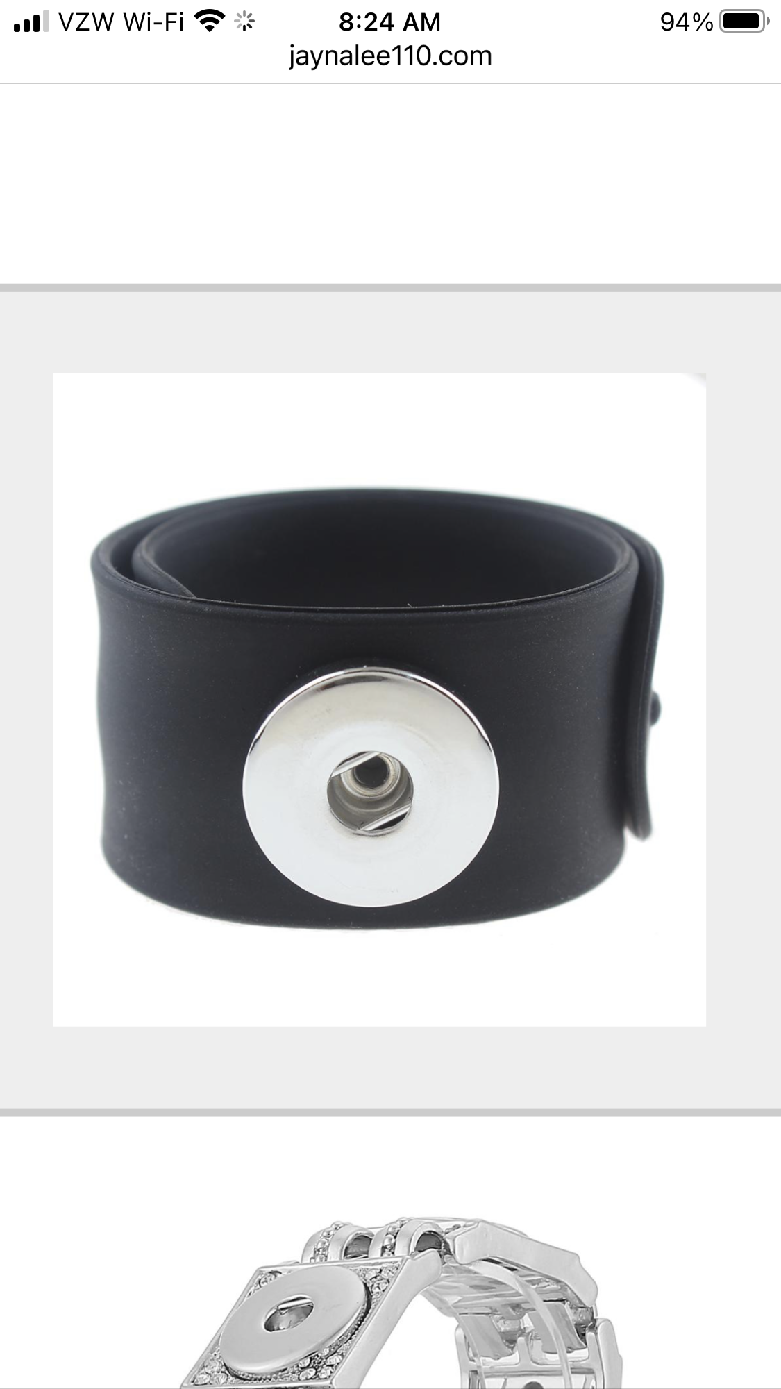 Kids Black Slap Snap Bracelet 18mm
