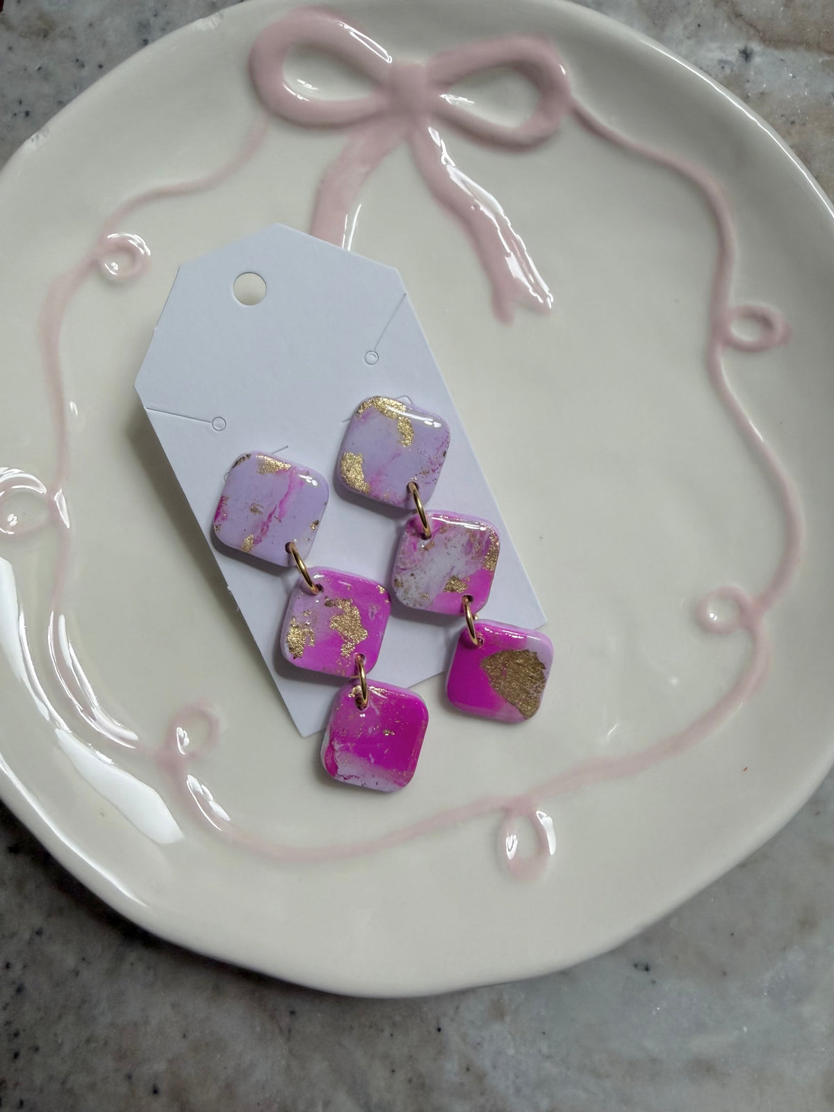 Purple and Pink Gold Foil  Handmade , Large