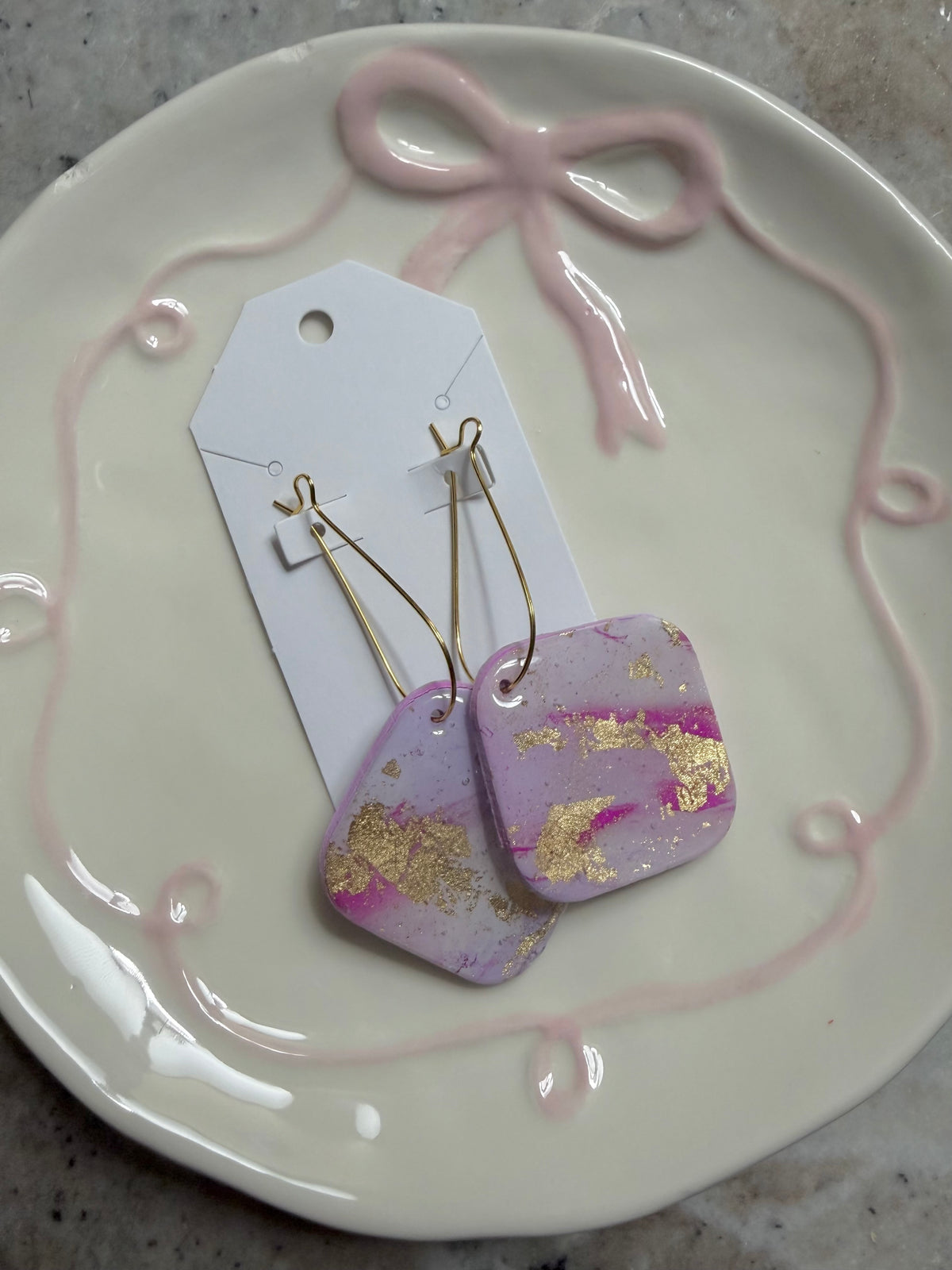 Purple and Pink Gold Foil  Handmade , Large
