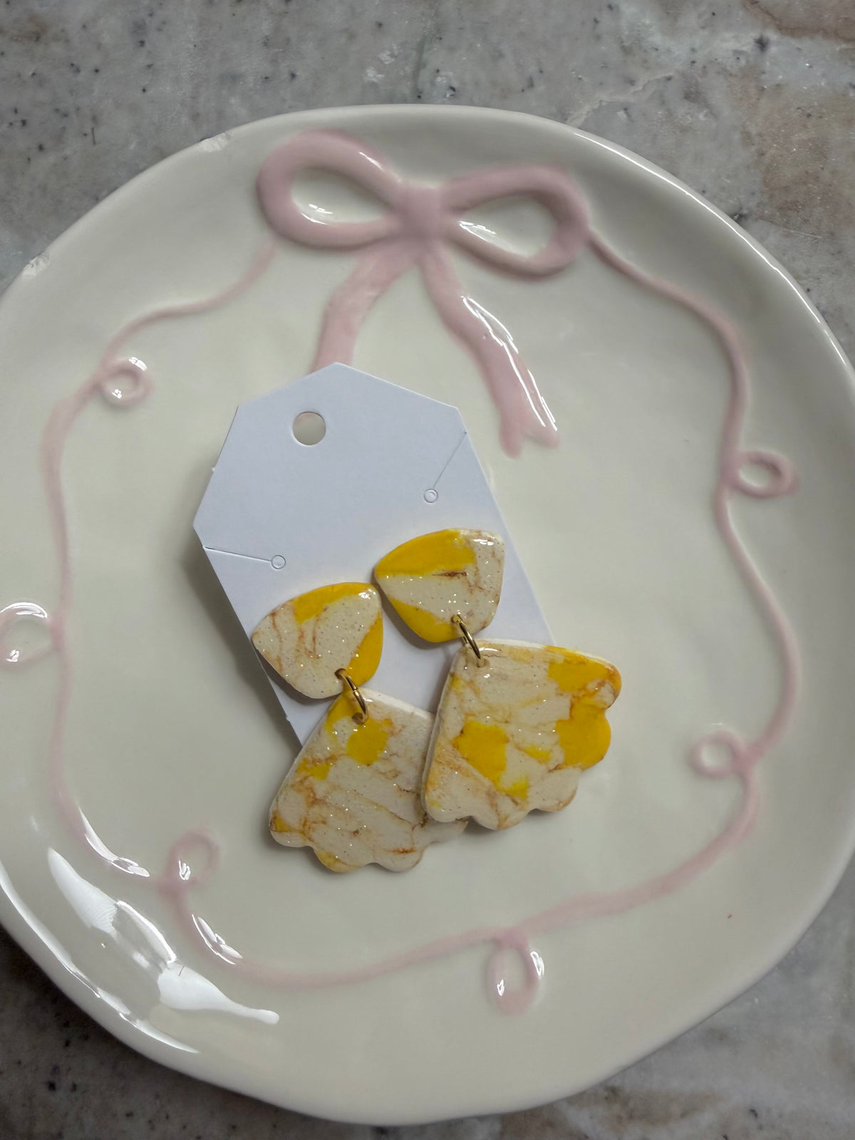 Yellow and White (Gold) Handmade , Medium