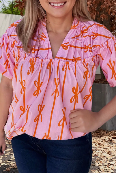 Plus Size Bow Blouse