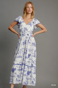 Blue and White Maxi Dress