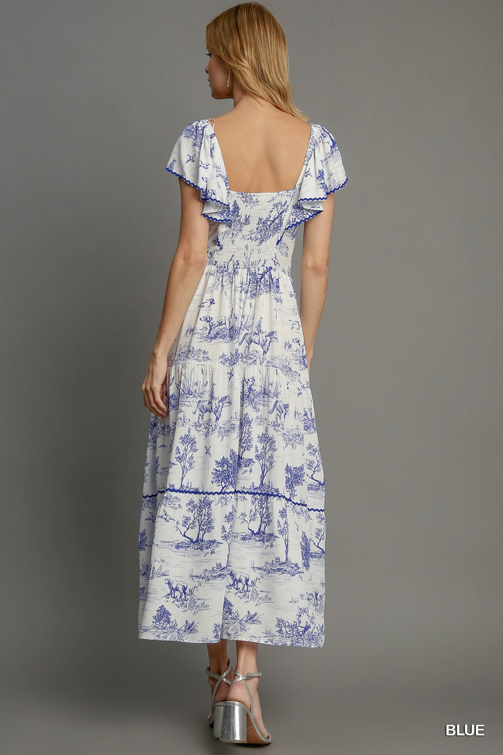 Blue and White Maxi Dress