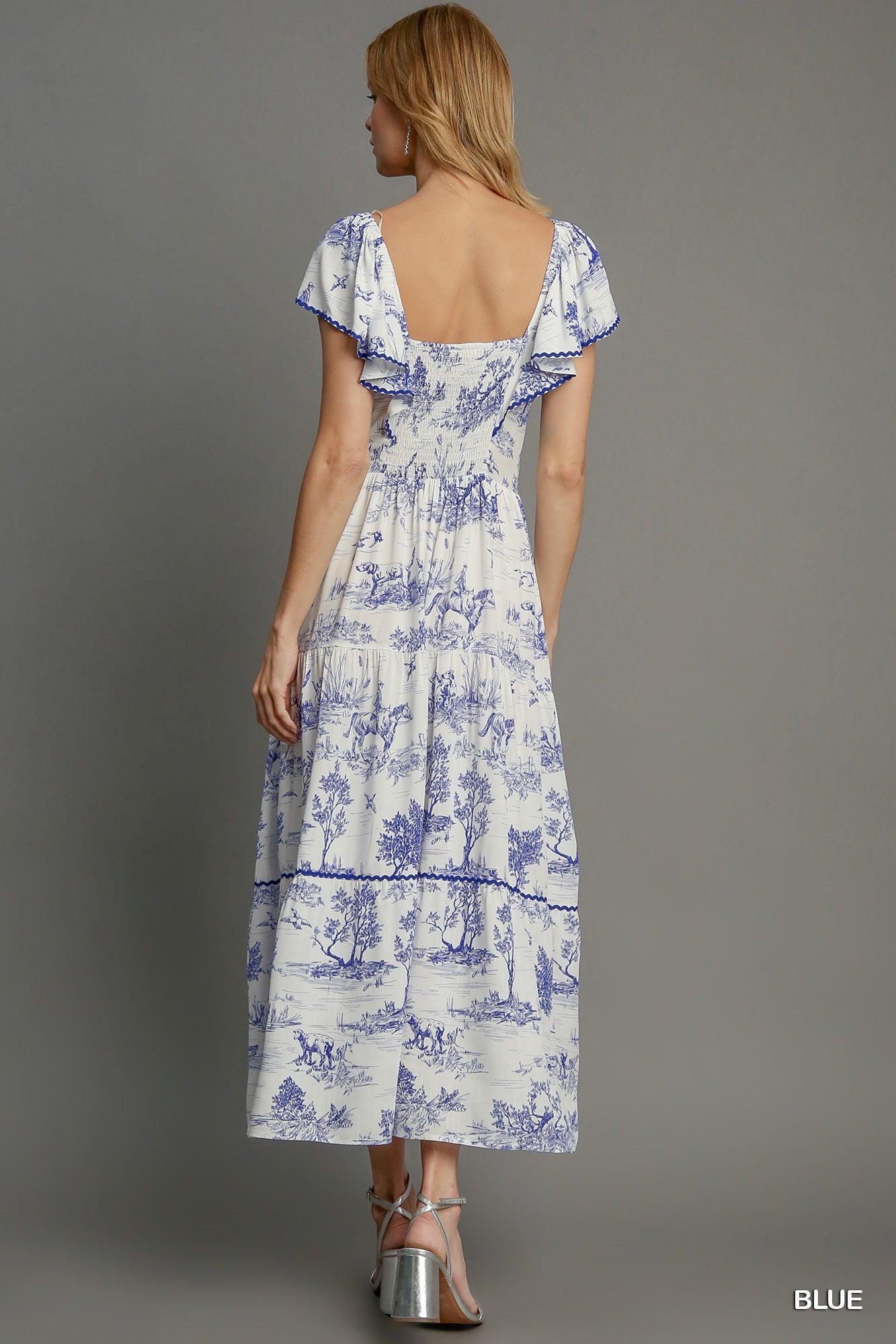 Blue and White Maxi Dress