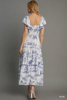 Blue and White Maxi Dress