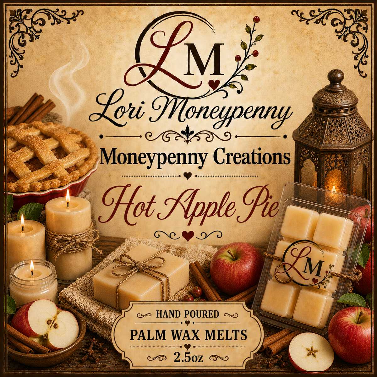 Hot Apple Pie Melts Moneypenny Creations Melts, 2.5 oz