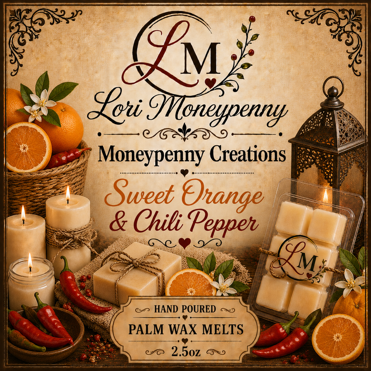 Sweet Orange & Chili Pepper Melts Moneypenny Creations Melts, 2.5 oz